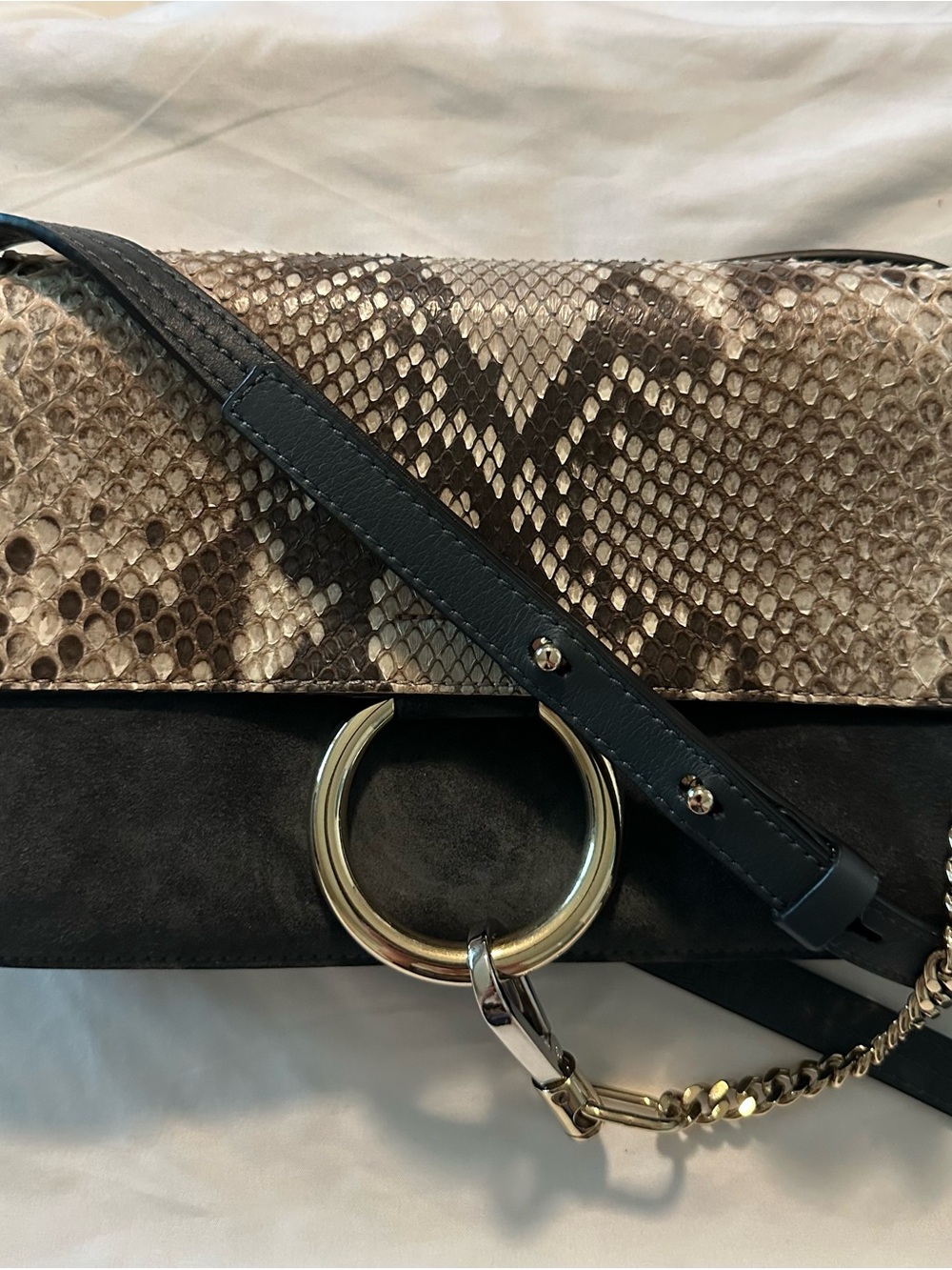 Chloé Faye Crossbody Bag with Python Excellent Condition - Picture 2 of 15